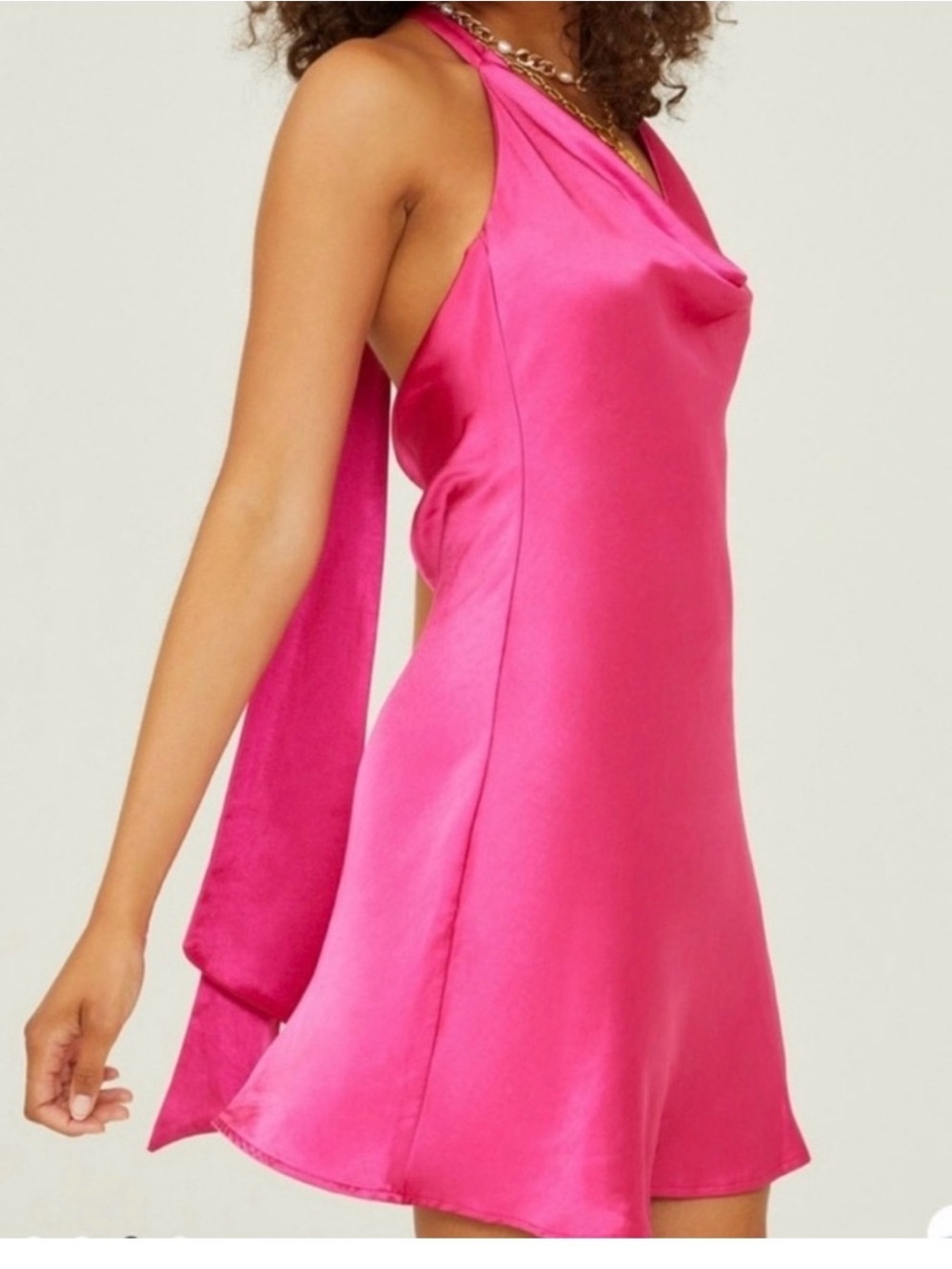 Altar'd State Fuchsia Tied Halter Dress